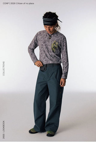 [CONP] Outdoor Swirl Pocket Zip Wide Pants