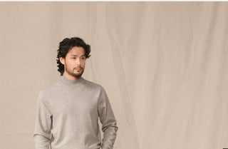 [CULTUM] Cashmere Blend Mock Neck Sweater