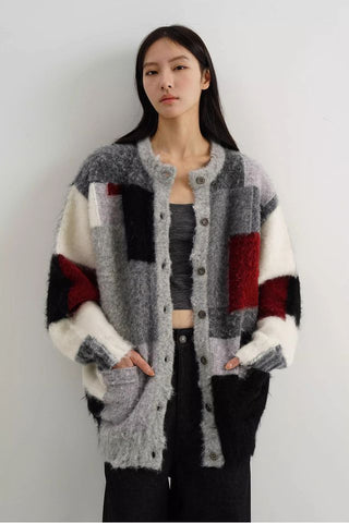 MASONPRINCE Wool Blend Checkered Sweater