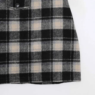 Wool check mini skirt