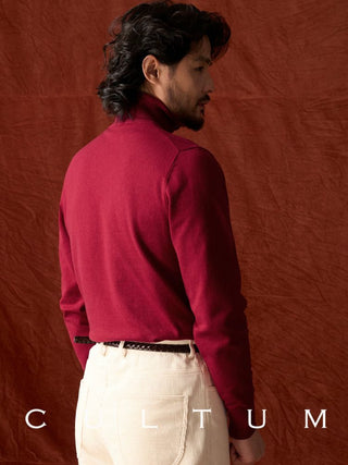 [CULTUM] Cotton Cashmere Blend Turtleneck Sweater