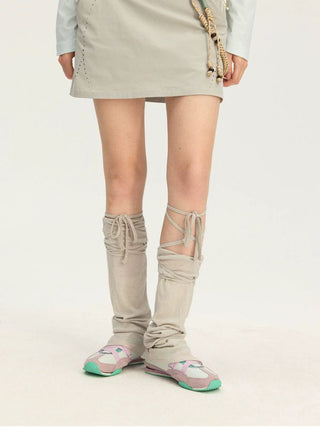 [Monterest] Lyocell Wool Blend Lace-Up Leg Warmers