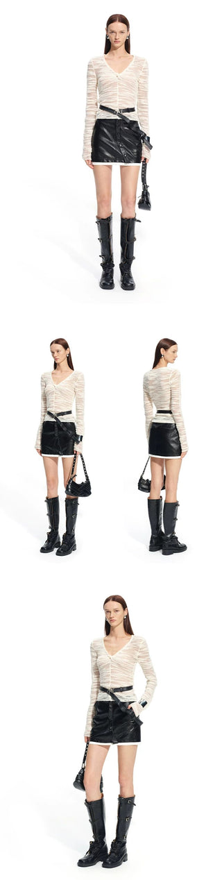 [NOTAWEAR] Wool V-Neck Slim Fit Knit Top