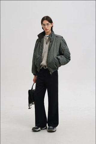 [MASONPRINCE] Sand-washed Boxy Workwear Padded Jacket