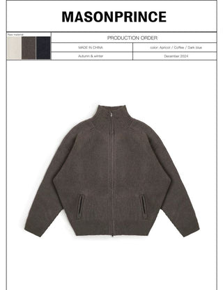 MASONPRINCE High-Neck Knit Cardigan