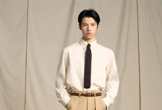 [CULTUM] Wool Blend Double Pleat Tapered Trousers