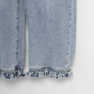 Frill detail denim pants