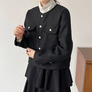 Gold button tweed jacket