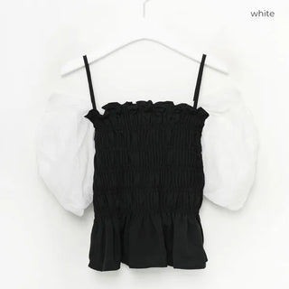 Shirred puff blouse