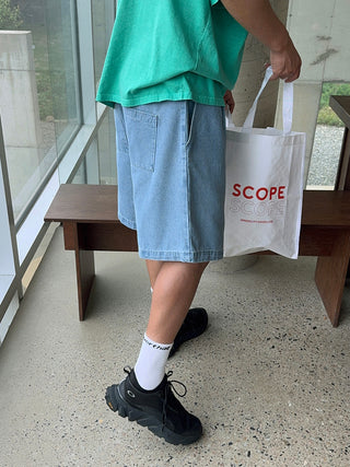 All Day Double-Tuck Half-Band Denim Shorts
