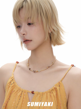yellow crystal necklace
