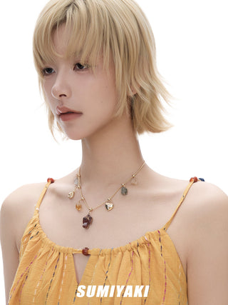 yellow crystal necklace