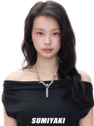 spotted stone necklace