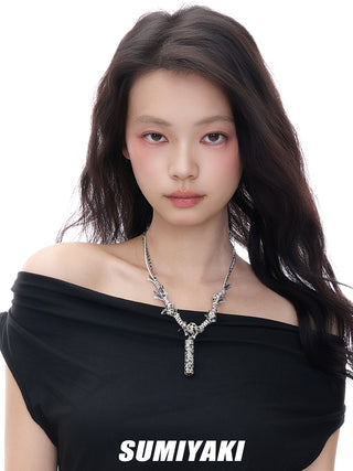 spotted stone necklace