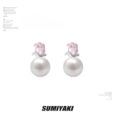 rose pearl earrings
