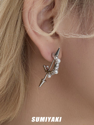 pearl rivet earrings