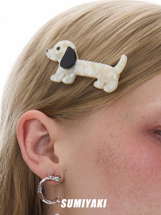 dog heart hairpin
