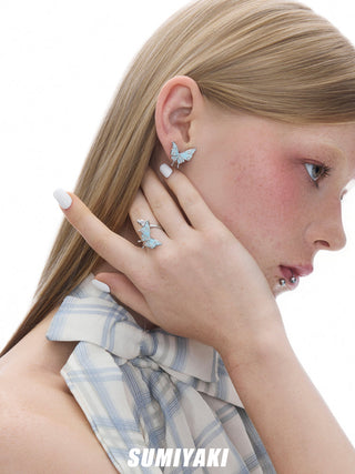 blue butterfly ring