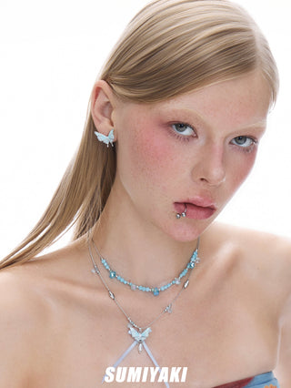 blue butterfly necklace