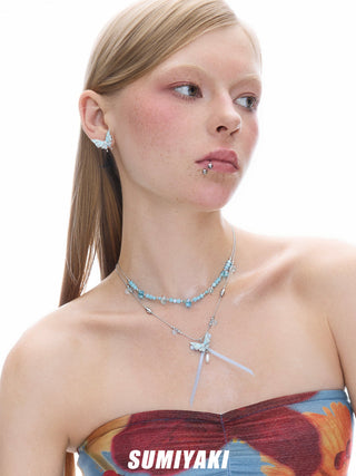 blue butterfly necklace