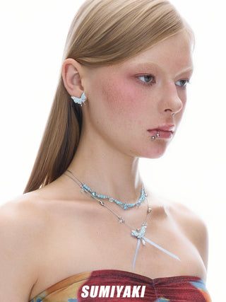 blue butterfly necklace