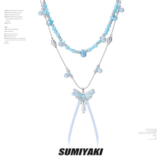 blue butterfly necklace