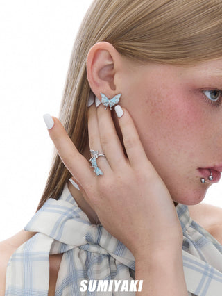 blue butterfly earrings