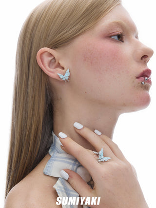 blue butterfly earrings