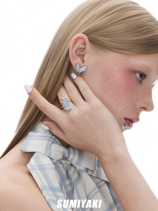 blue butterfly earrings