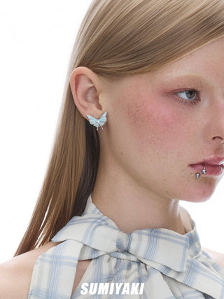 blue butterfly earrings