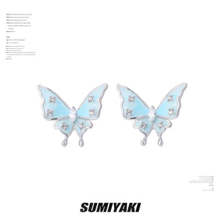 blue butterfly earrings