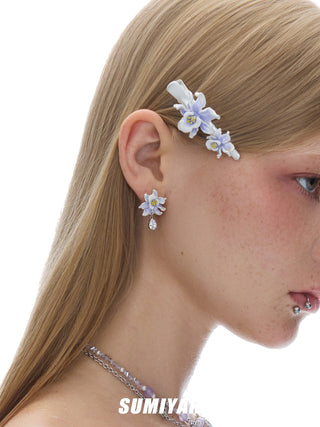 purple flower earrings