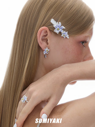 purple flower earrings