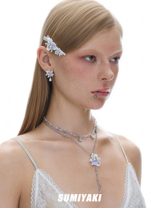 purple flower earrings