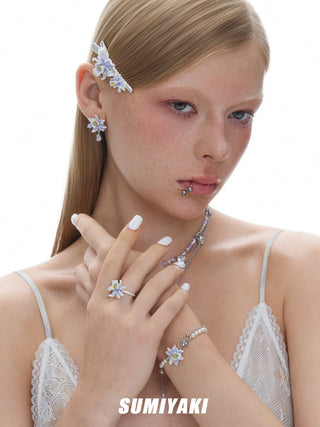 purple flower earrings
