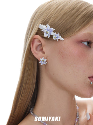 purple flower earrings