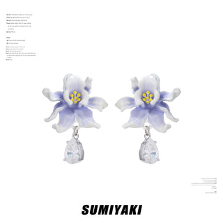 purple flower earrings