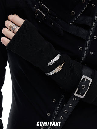 punk feather bracelet