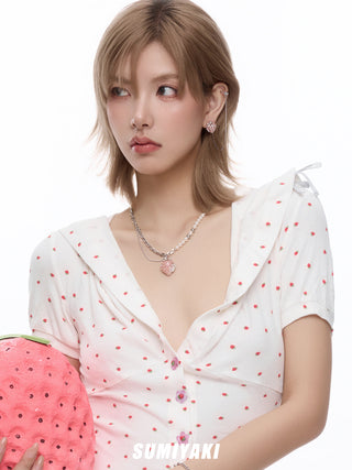 strawberry tassel earrings