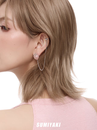 strawberry tassel earrings