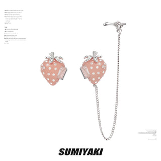 strawberry tassel earrings