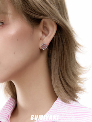 pink blossom earrings