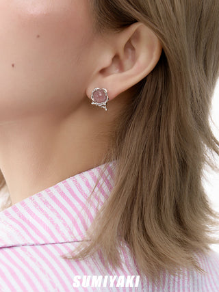 pink blossom earrings