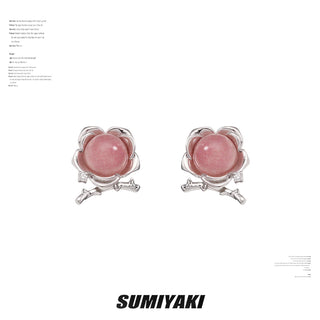 pink blossom earrings
