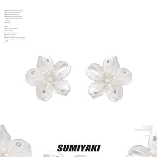 3D sakura earrings