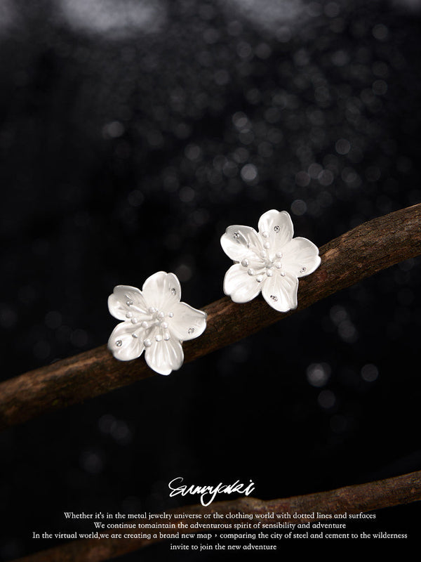 3D sakura earrings