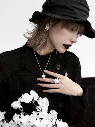 3D sakura earrings