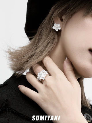 3D sakura earrings