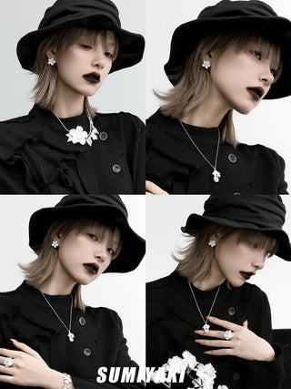 3D sakura earrings