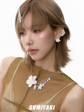 3D sakura earrings